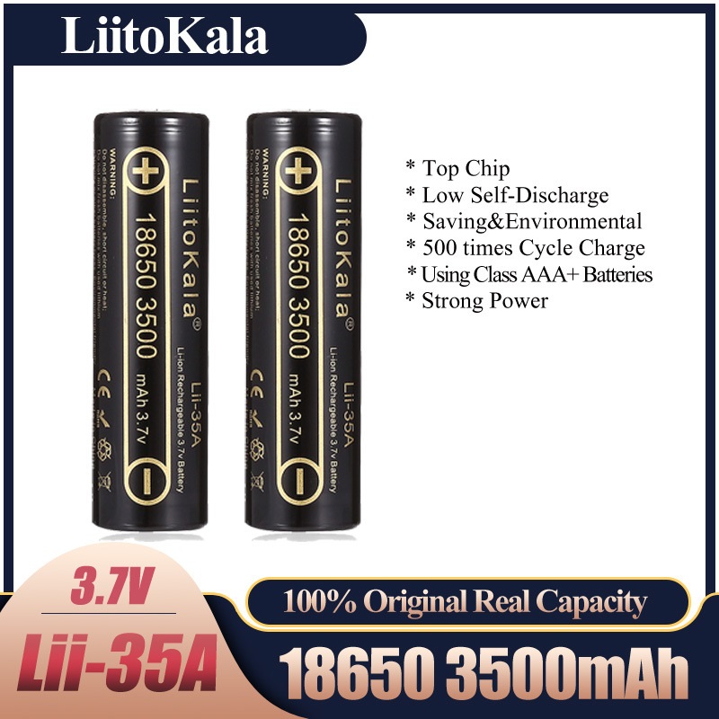 Vape Battery 18650 - 2-10 stuks LiitoKala Lii-35A 18650 3500mAh