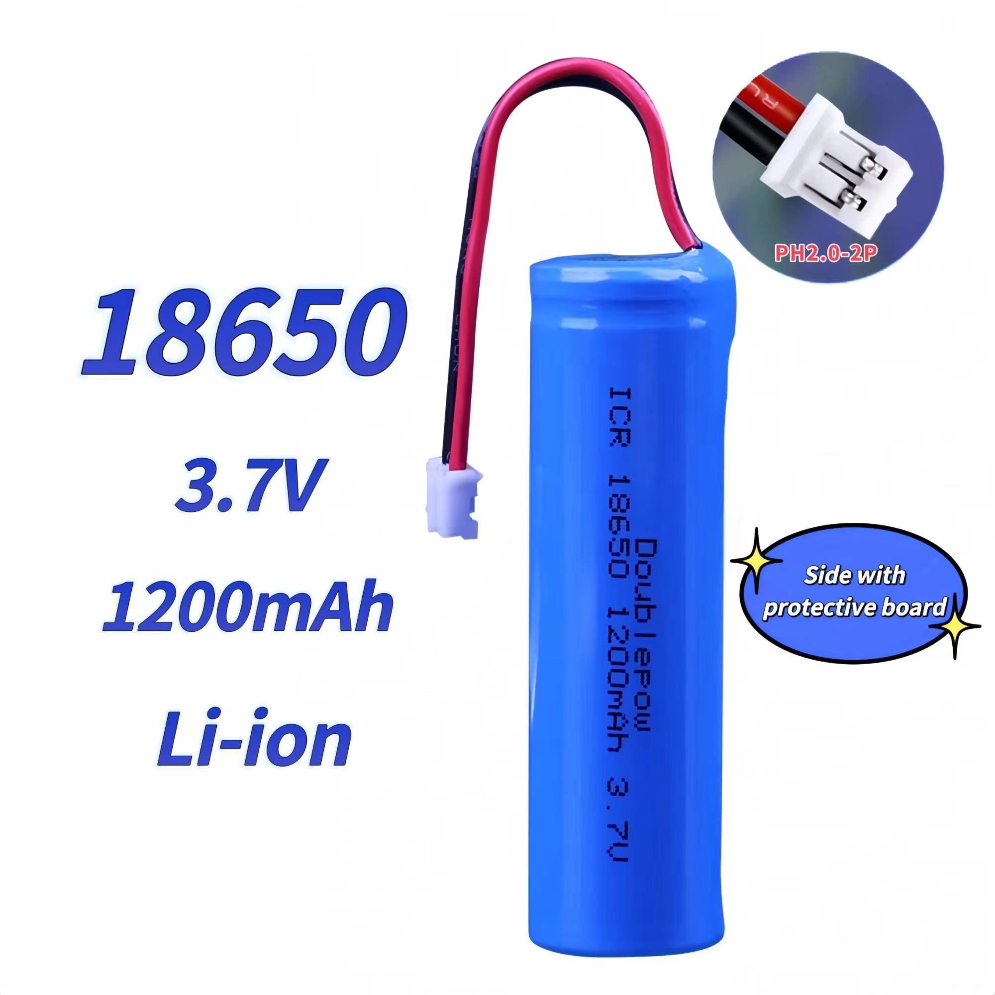 Vape Battery 18650 - 18650 oplaadbare lithiumbatterij 3.7V1200mAh met PH-stekker