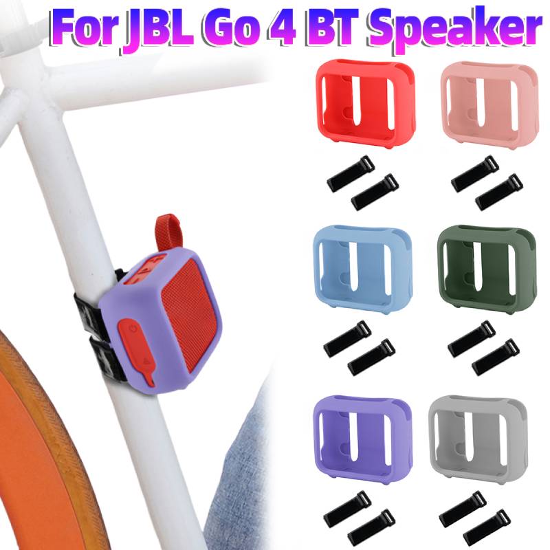 Jbl Speaker Go 4 - Draagbare siliconen hoes Beschermhoes met luidsprekerbevestigingsriem