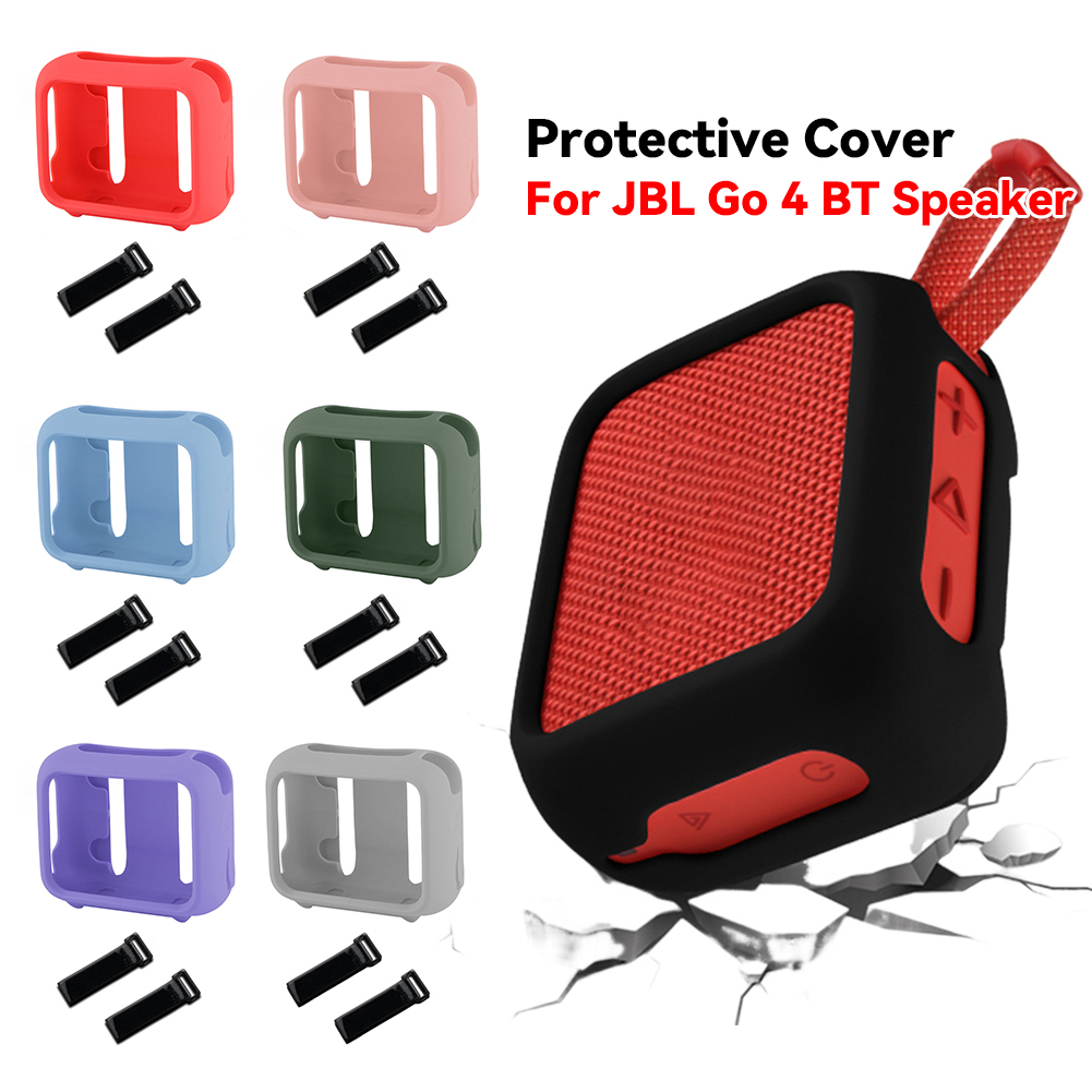 Jbl Speaker Go 4 - Siliconen hoes beschermhoes met luidsprekermontageband Reisdraagtas