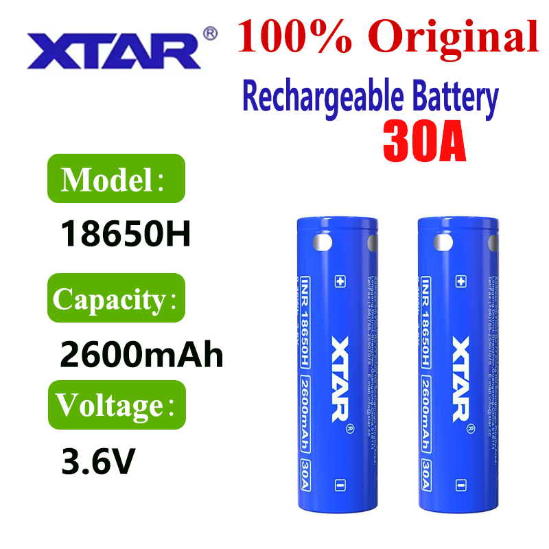 Vape Battery 18650 - Originele XTAR 18650 2600mAh Batterij CDR
