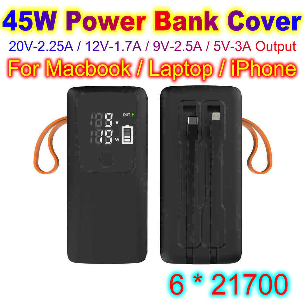 Battery Case Storage - 45W Power Bank Shell 21700 Batterij
